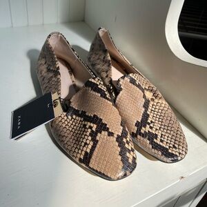 Zara leather snake skin ballet flats size 6